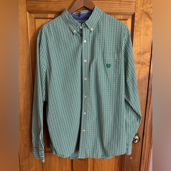 CHAPS Men's Long Sleeve Button Down  Blue & White Check Casual Shirt Size XXL - Picture 1 of 4